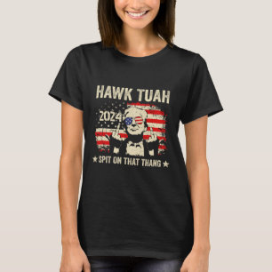 Trump 2024 Flag Funny Hawk Tush Middle Finger 24 V T-Shirt