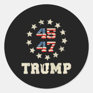 Trump 2024 Flag (on Back) Take America Back Trump Classic Round Sticker