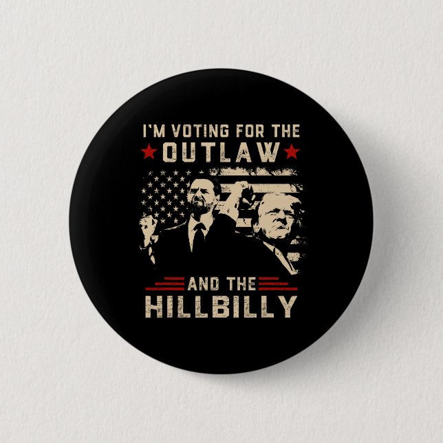 Trump 2024 Flag Outlaw Hillbilly J.d.vance 2024 Do 6 Cm Round Badge (Front)