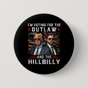 Trump 2024 Flag Outlaw Hillbilly J.d.vance 2024 Do 6 Cm Round Badge