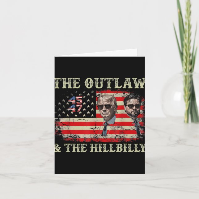 Trump 2024 Flag Outlaw Hillbilly J.d.vance 2024 Do Card (Front)