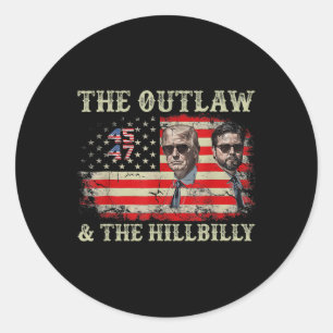Trump 2024 Flag Outlaw Hillbilly J.d.vance 2024 Do Classic Round Sticker