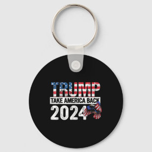 Trump 2024 Flag Take America Back 4th Of July Trum Key Ring