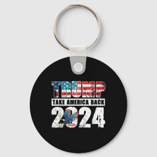 Trump 2024 Flag Take America Back 4th Of July Trum Key Ring
