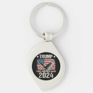 Trump 2024 flag take America back men women Trump Key Ring