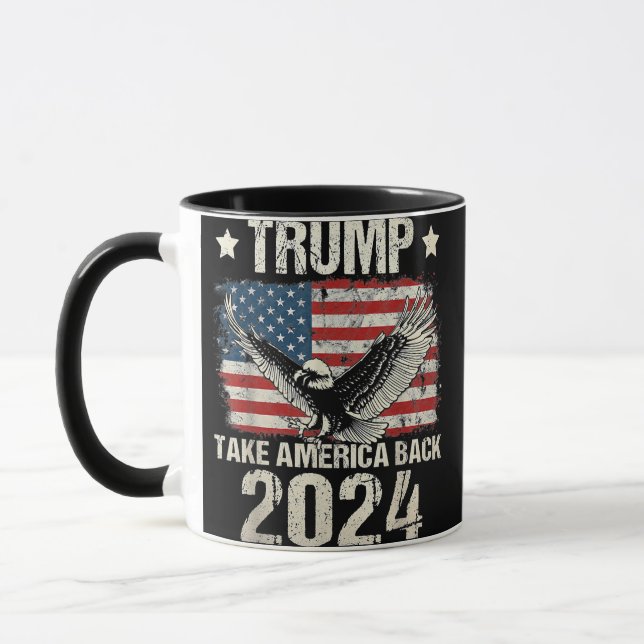 Trump 2024 flag take America back men women Trump  Mug (Left)