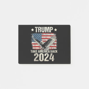 Trump 2024 flag take America back men women Trump  Post-it Notes