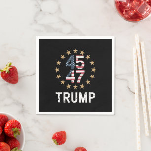 Trump 2024 Flag Take America Back Trump 45 47  Napkin