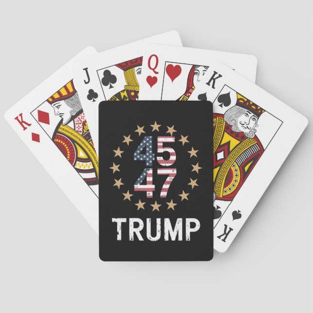 Trump 2024 Flag Take America Back Trump 45 47  Playing Cards (Back)