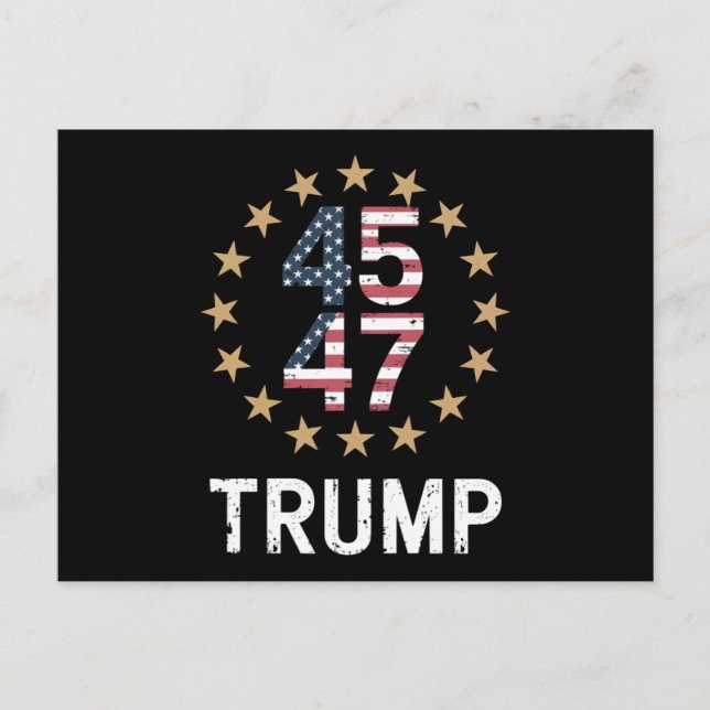 Trump 2024 Flag Take America Back Trump 45 47  Postcard (Front)