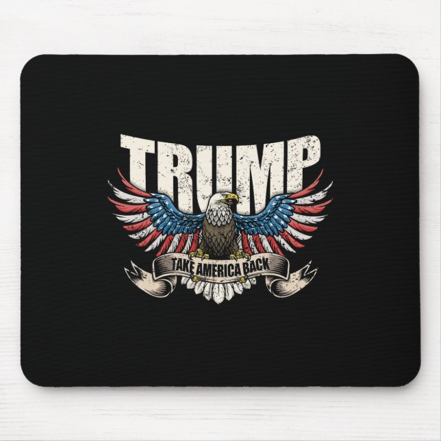 Trump 2024 Flag Take America Byck Men Women Donald Mouse Mat (Front)