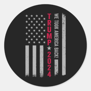 Trump 2024 Flag Victory J.d.vance President 47 Tru Classic Round Sticker