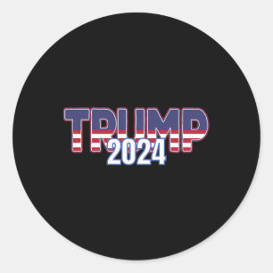 Trump 2024 For President Conservative Republican Classic Round Sticker