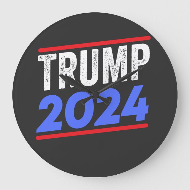 Trump 2024 For President Donald Jr. Maga Election Large Clock (Front)