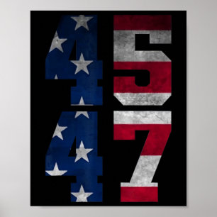 Trump 2024 For President Us Flag  Poster