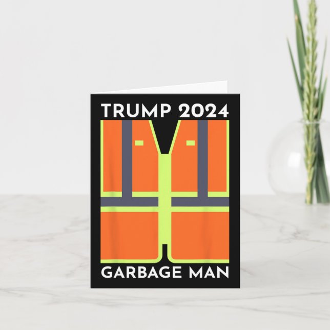 Trump 2024 Garbage Man Funny Garbage Patriots Supp Card (Front)