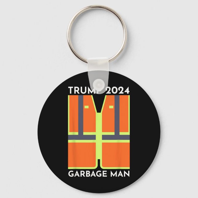 Trump 2024 Garbage Man Funny Garbage Patriots Supp Key Ring (Front)