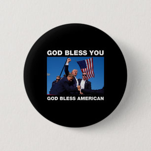 Trump 2024 God Bless You - God Bless America 6 Cm Round Badge