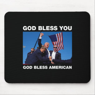 Trump 2024 God Bless You - God Bless America  Mouse Mat