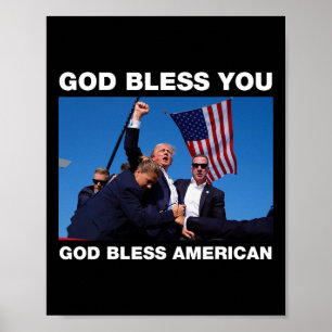 Trump 2024 God Bless You - God Bless America Poster