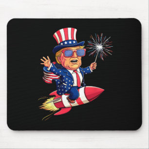 Trump 2024 Happy 4th Of July Trump American Flag Mouse Mat