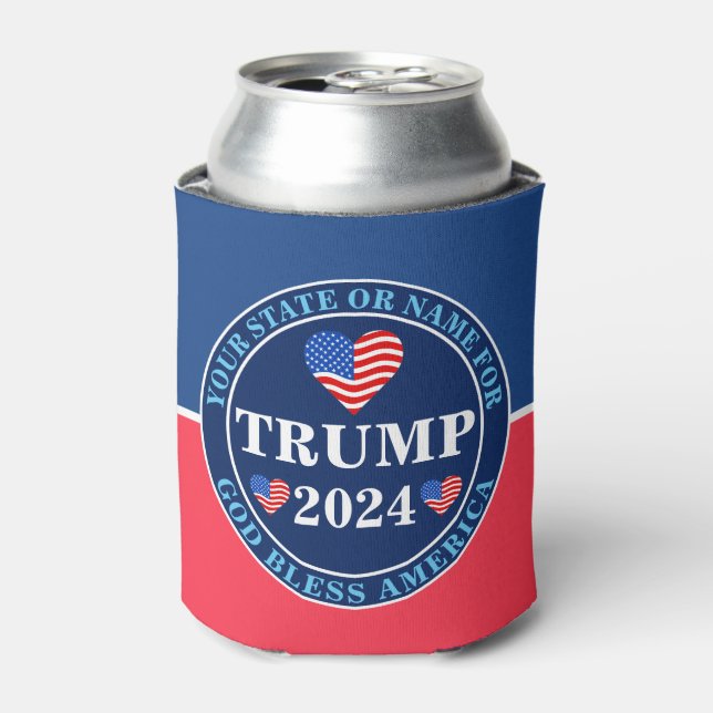 Trump 2024 Hearts Patriotic Presidential Guy Stuff Can Cooler (Can Front)