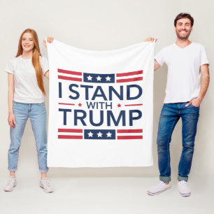 Trump 2024 I Stand With Trump Support President Fleece Blanket