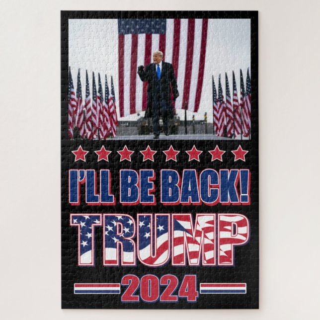 Trump 2024 Ill Be Back Jigsaw Puzzle (Vertical)