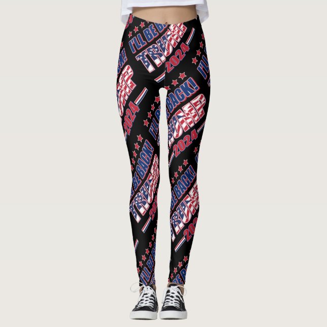Trump 2024 Ill Be Back Leggings (Front)