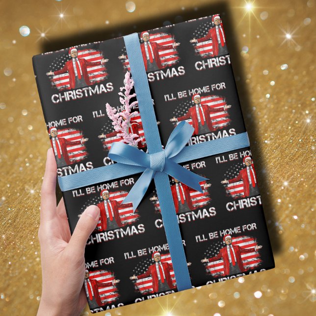 Trump 2024 I'll Be Home For Christmas Wrapping Paper (Creator Uploaded)