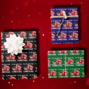Trump 2024 I'll Be Home For Christmas Wrapping Paper Sheet