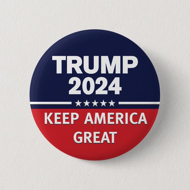 Trump 2024 Keep America Great  6 Cm Round Badge (Front)
