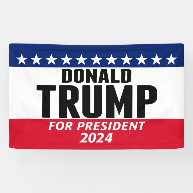 Trump 2024 Keep America Great - blue red Banner (Horizontal)
