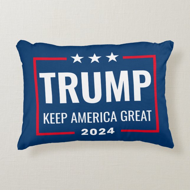 Trump 2024 Keep America Great - blue red Decorative Cushion (Front)