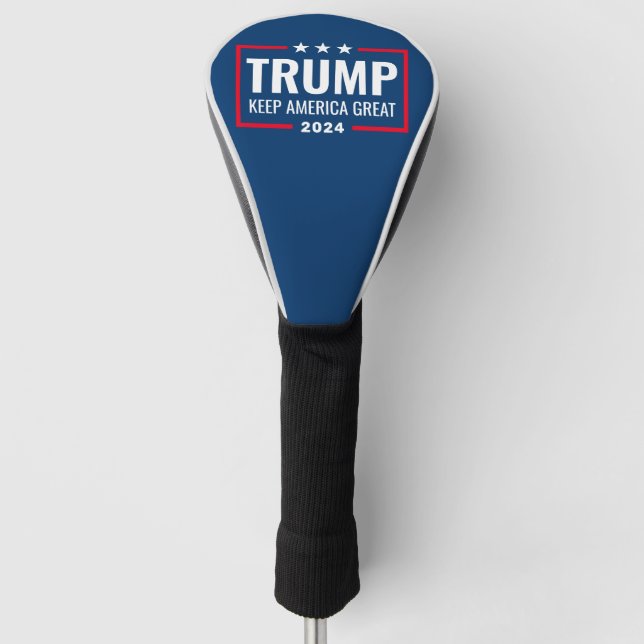 Trump 2024 Keep America Great - blue red Golf Head Cover (Front)