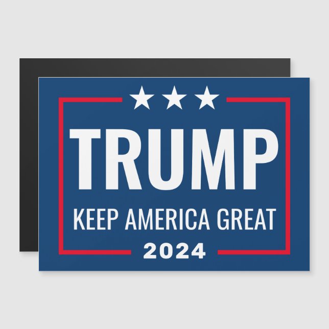 Trump 2024 Keep America Great - blue red Magnet (Front/Back)