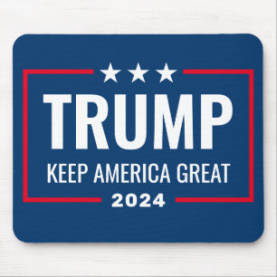 Trump 2024 Keep America Great - blue red Mouse Mat