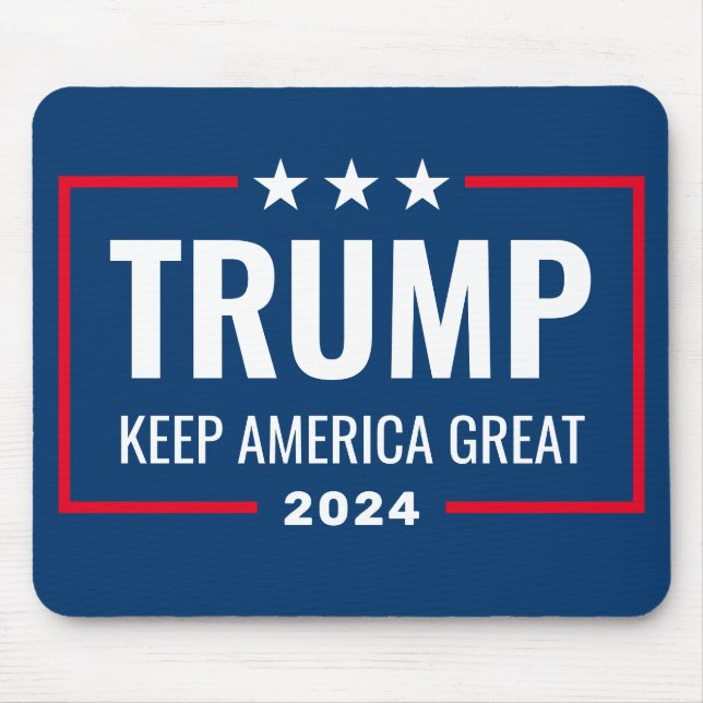 Trump 2024 Keep America Great - blue red Mouse Mat (Front)