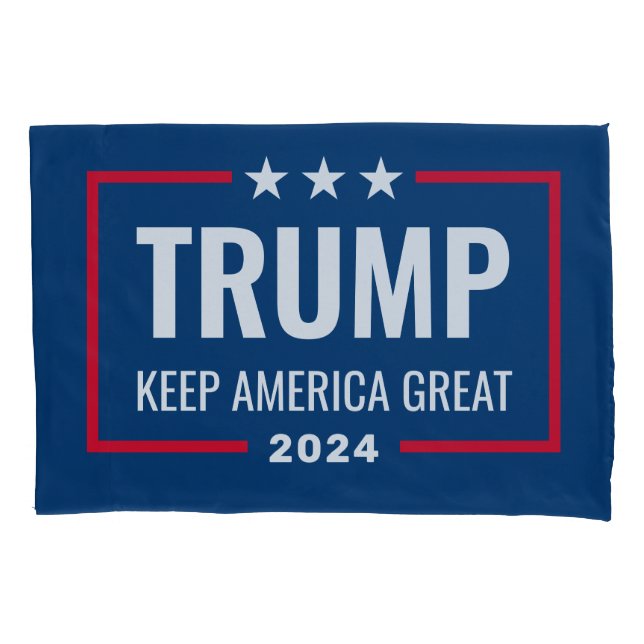 Trump 2024 Keep America Great - blue red Pillowcase (Front)