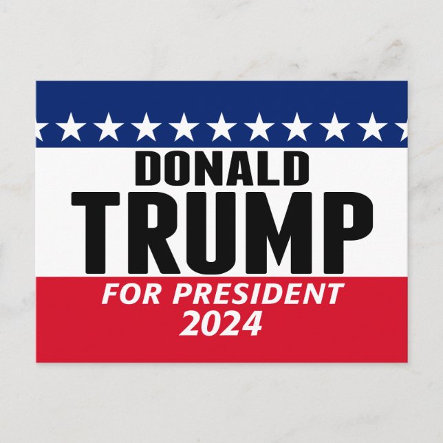 Trump 2024 Keep America Great - blue red Postcard (Front)