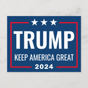 Trump 2024 Keep America Great - blue red Postcard