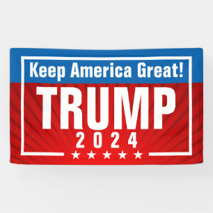 Trump 2024 Keep America Great Stars Frame Banner