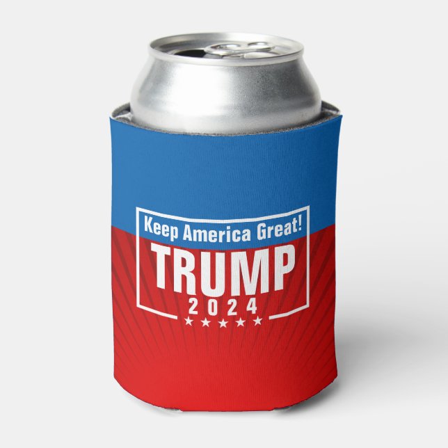 Trump 2024 Keep America Great Stars Frame Can Cooler (Can Front)