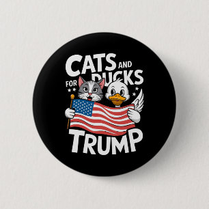 Trump 2024 Kittens And Ducks Support Donald Trump  6 Cm Round Badge