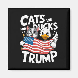 Trump 2024 Kittens And Ducks Support Donald Trump  Magnet