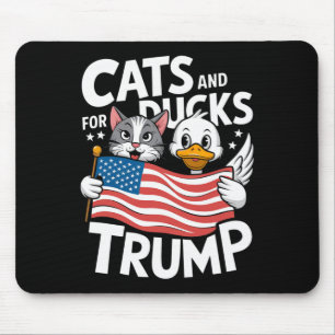 Trump 2024 Kittens And Ducks Support Donald Trump  Mouse Mat
