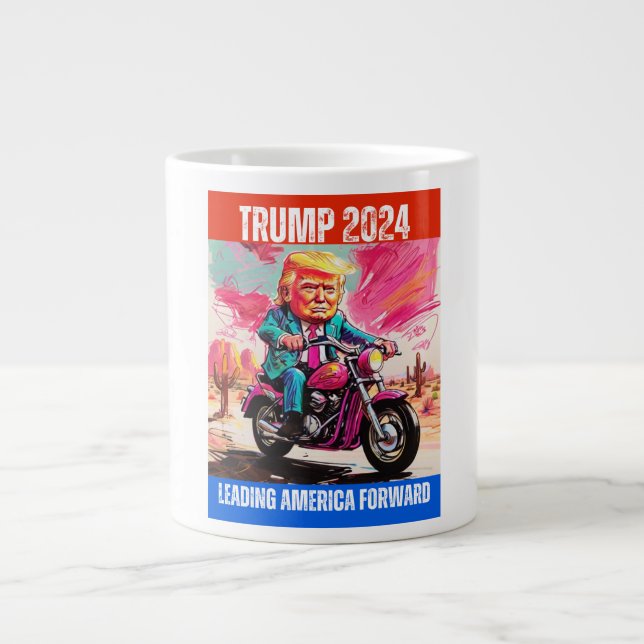 TRUMP 2024 LEADING AMERICA FORWARD LARGE COFFEE MUG (Front)