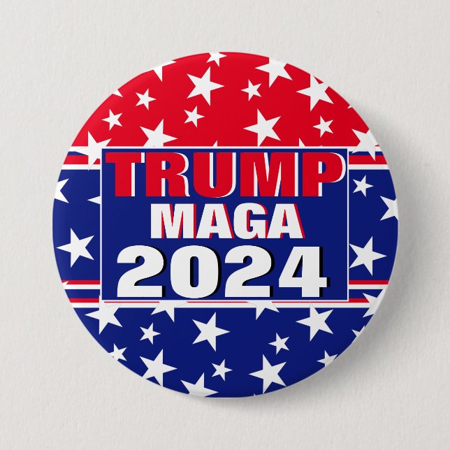 TRUMP 2024 MAGA 7.5 CM ROUND BADGE (Front)