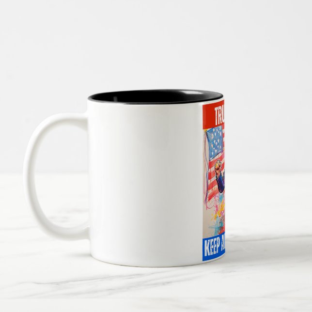 TRUMP 2024 MAKE AMERICA FIRST Two-Tone COFFEE MUG (Left)