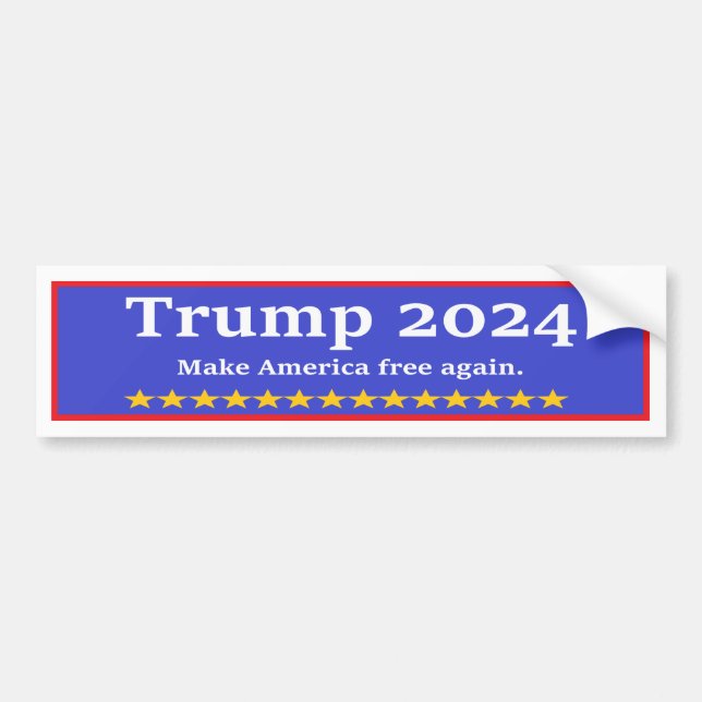 Trump 2024 Make America Free Again Bumper Sticker (Front)